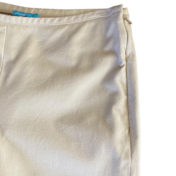 J. McLaughlin Khaki Cotton Ankle Pants Flat Front Career Office Work Wear Size 2 - Picture 4 of 8
